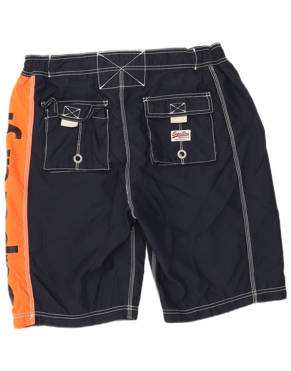 Shorts de natação masculino Superdry Graphic 2XL poliéster colorblock azul marinho