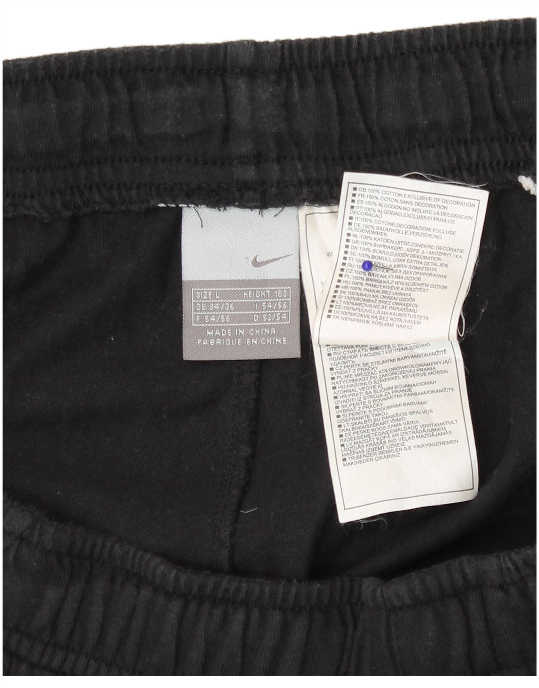 Shorts esportivos masculinos Nike grandes de algodão preto