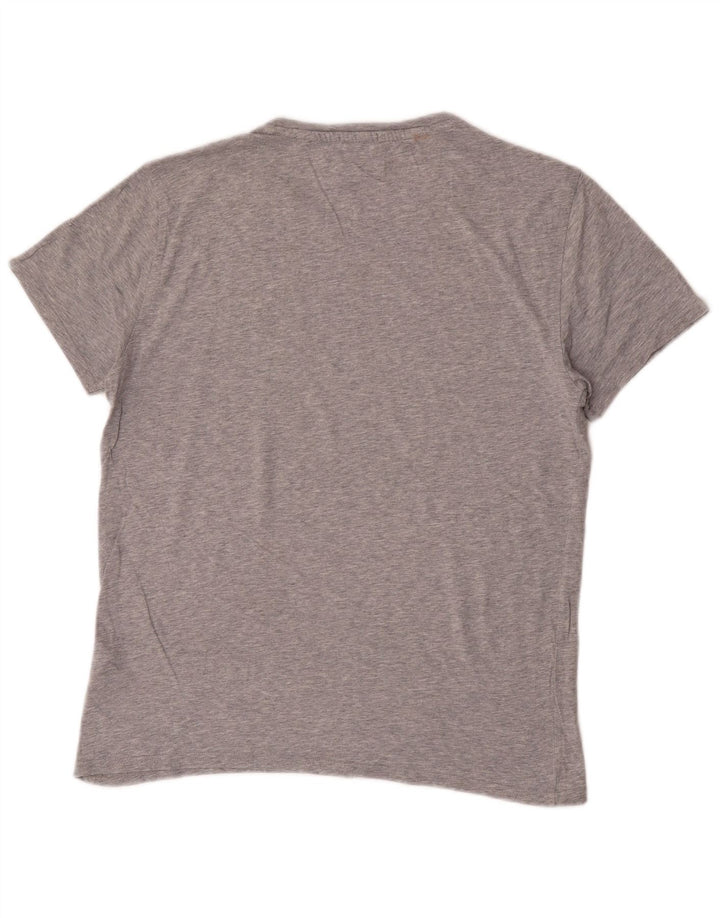 Tommy Hilfiger Camiseta masculina regular fit top pequeno algodão cinza