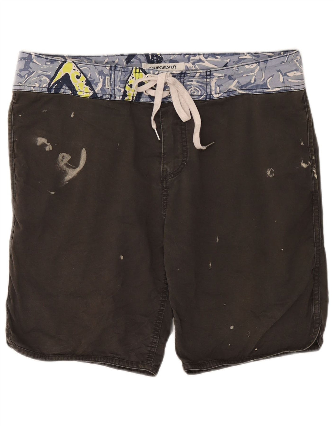 Calções de banho masculinos Quiksilver Graphic cinza médio algodão