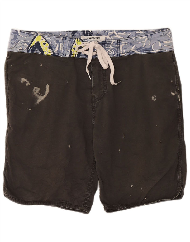 Calções de banho masculinos Quiksilver Graphic cinza médio algodão