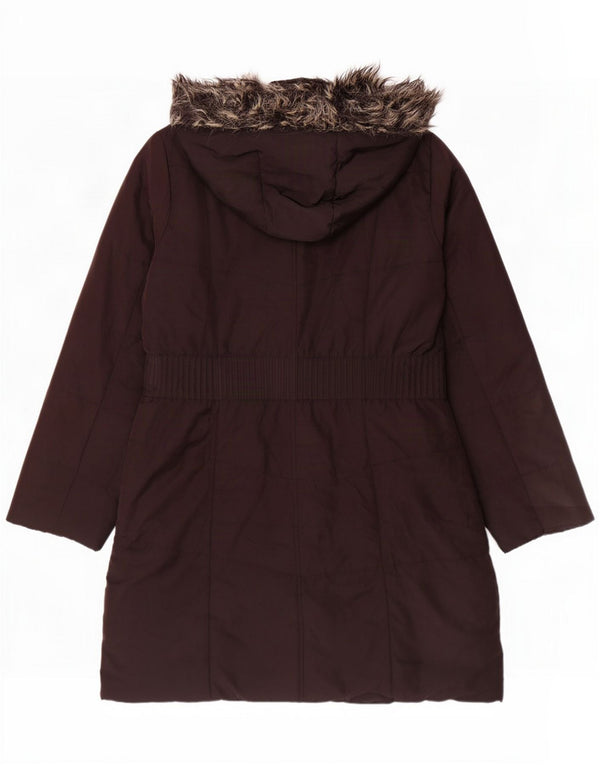 M&Co Casaco acolchoado feminino com capuz UK 18 XL Poliéster marrom