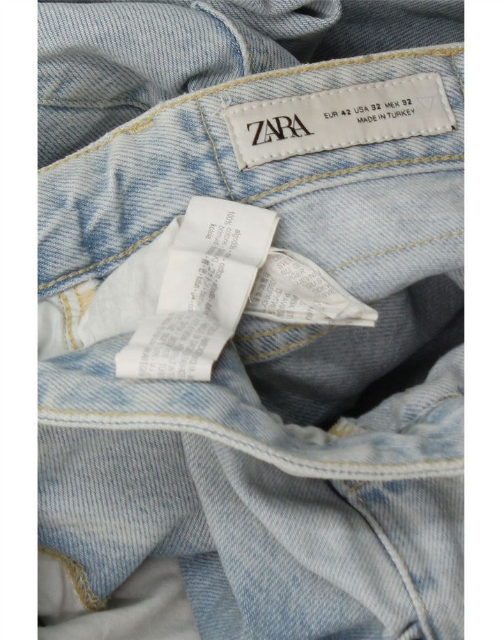 Zara Mens Denim Shorts EU 42 Grande W32 Azul Algodão