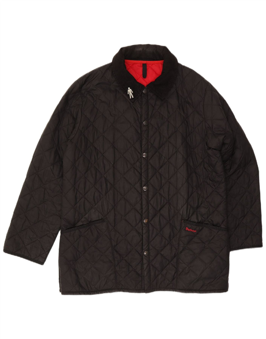 Jaqueta acolchoada masculina Barbour UK 40 grande poliamida preta
