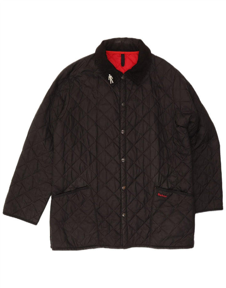 Jaqueta acolchoada masculina Barbour UK 40 grande poliamida preta
