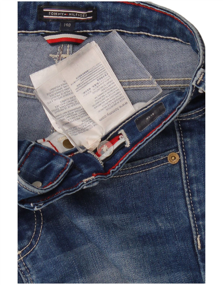 TOMMY HILFIGER Meninos Jeans Slim 9-10 Anos W26 L24 Azul Algodão