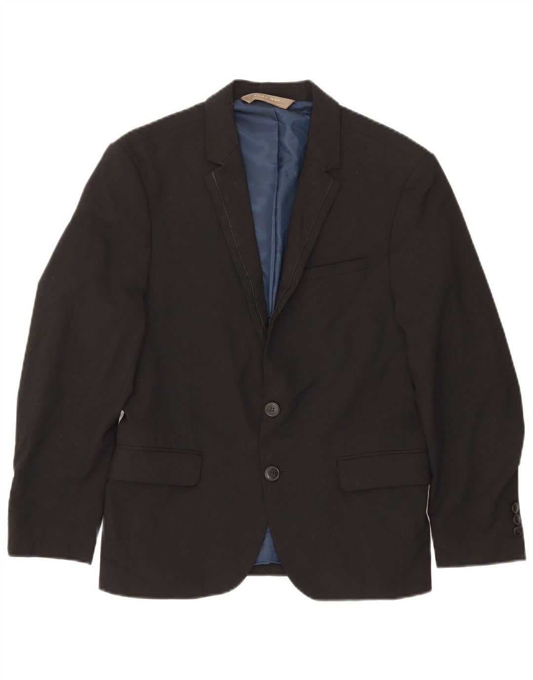 Jaqueta blazer masculina Zara com 2 botões EU 44 XS poliéster preto