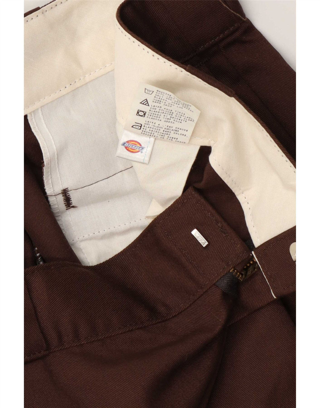 Calças cargo retas masculinas Dickies W36 L31 poliéster marrom