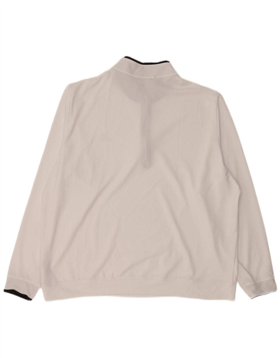 ADIDAS Mens Zip Neck Moletom Jumper 2XL Branco Poliéster