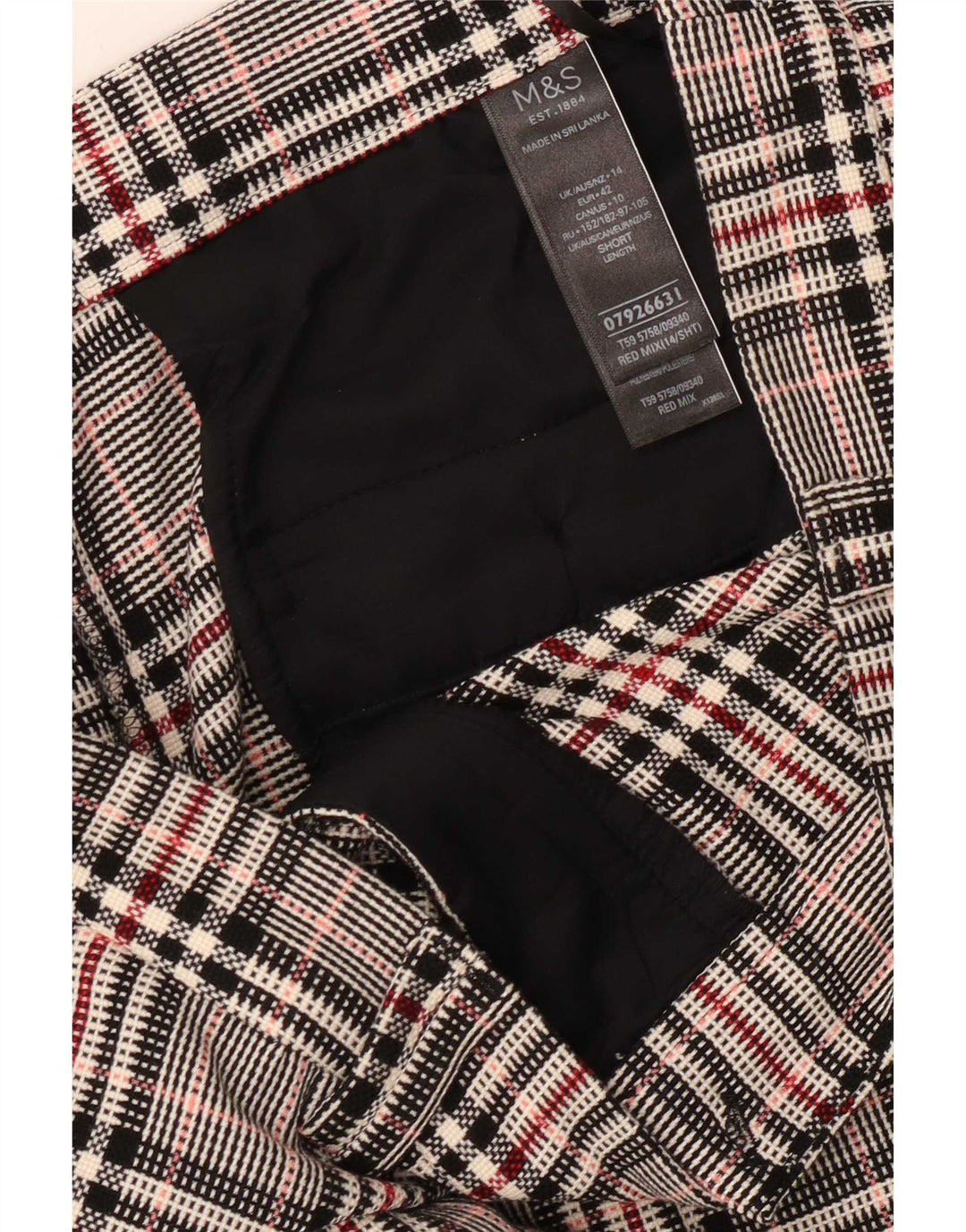 Calça feminina Marks & Spencer UK 14 grande W34 L26 multicolorida