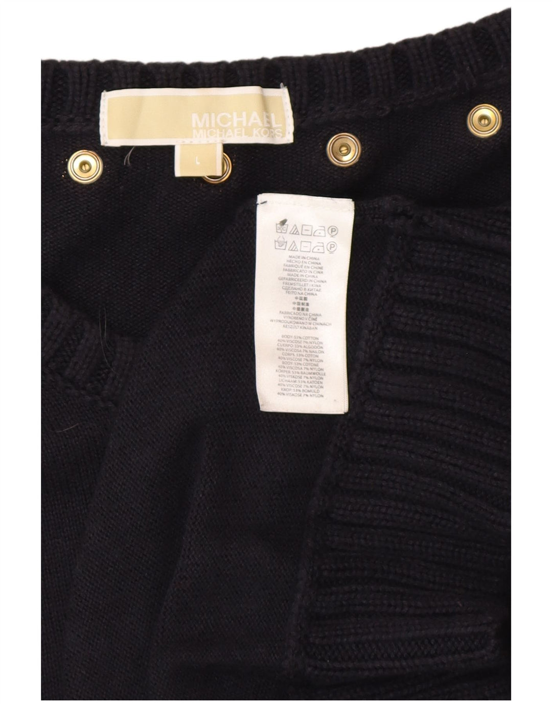 Vestido jumper feminino MICHAEL KORS Reino Unido 14 grande azul marinho manchado