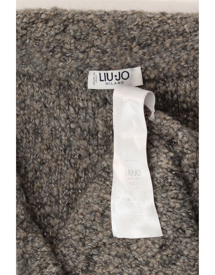 Liu Jo Suéter feminino oversized longline cardigan Reino Unido 10 pequeno cinza moderno