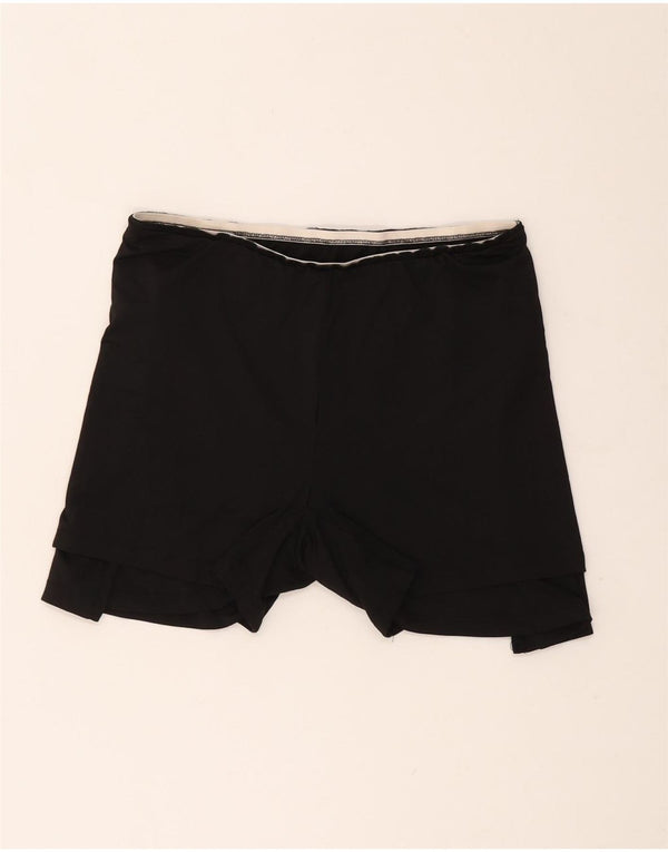 Shorts esportivos femininos vintage UK 14 médio preto