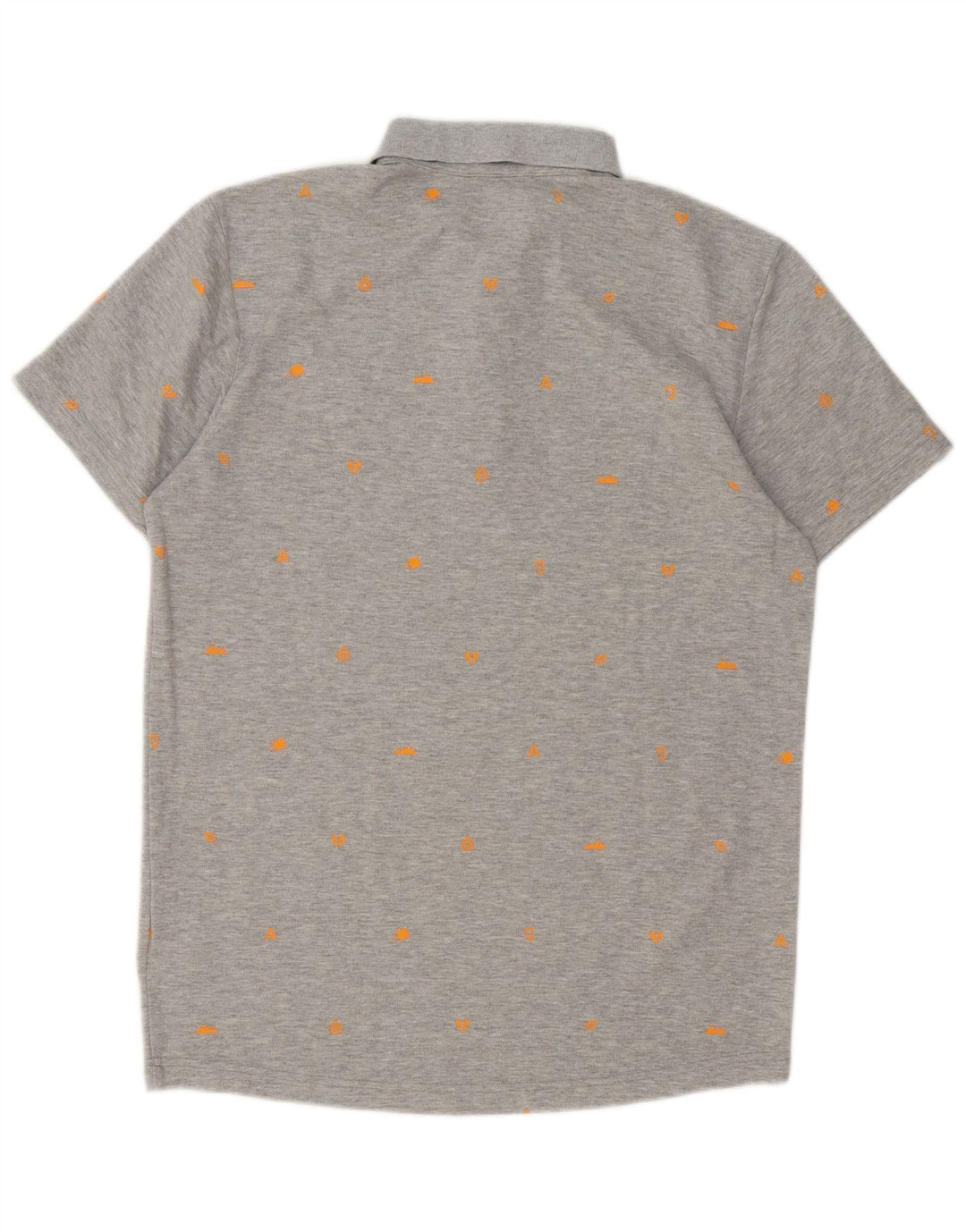 Adidas Mens Abstract Pattern Polo Shirt UK 40/42 Médio Algodão Cinza