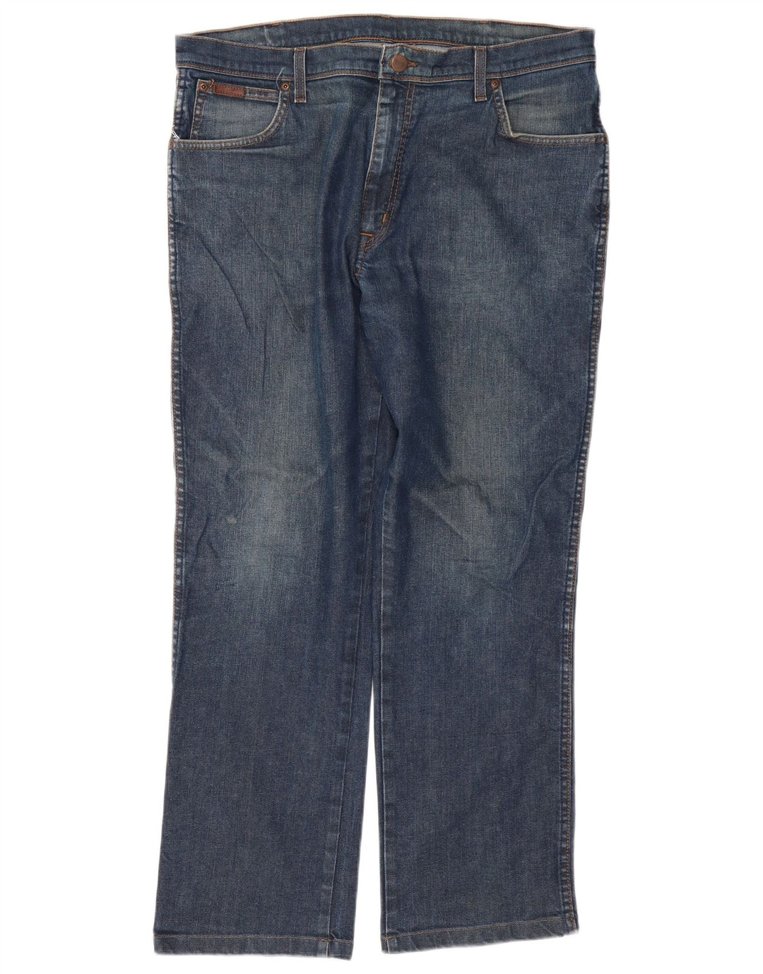 Wrangler Masculino Texas Stretch Straight Jeans W38 L29 Azul Algodão