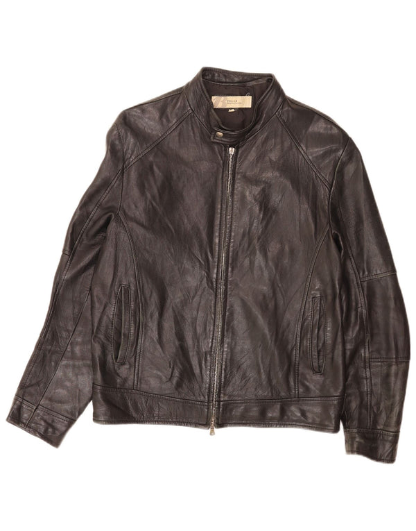 Bata Mens Bomber Jaqueta de Couro IT 50 Médio Preto