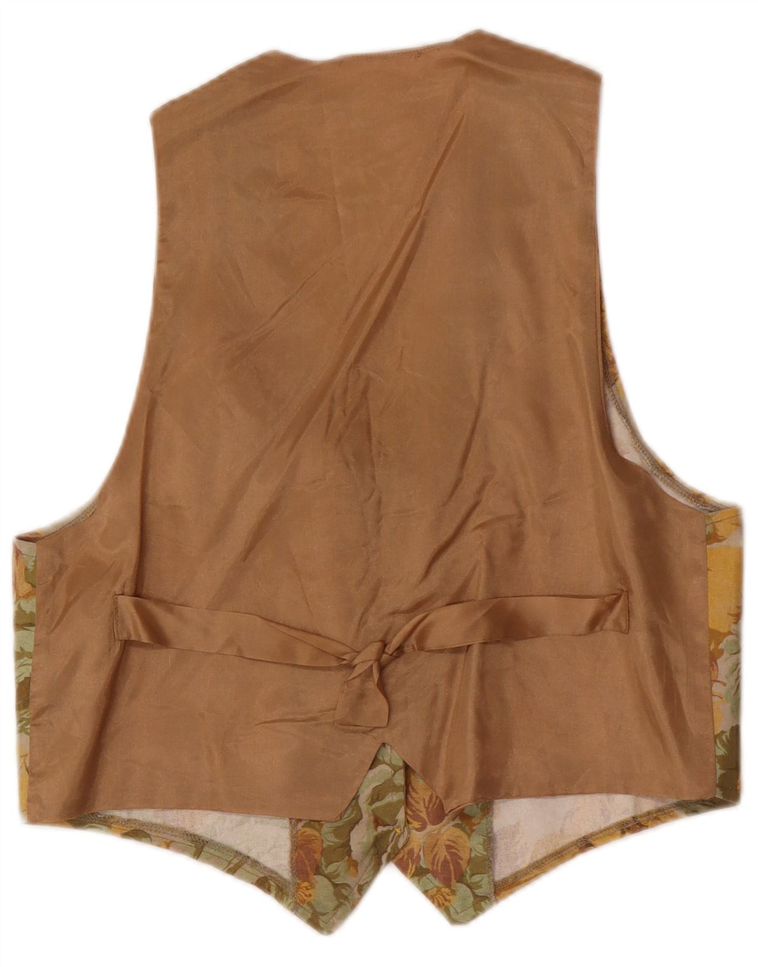 Colete feminino vintage UK 12 médio marrom floral