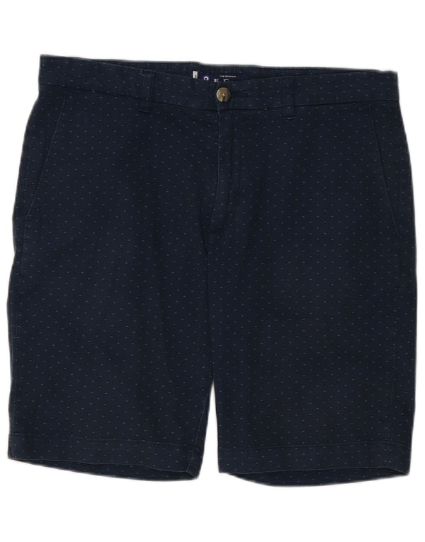 Shorts chino masculino BEN SHERMAN W34 grande algodão manchado azul marinho