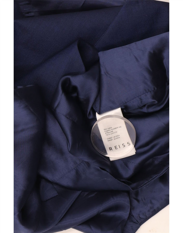 Reiss Colete Masculino Médio Lã Azul Marinho