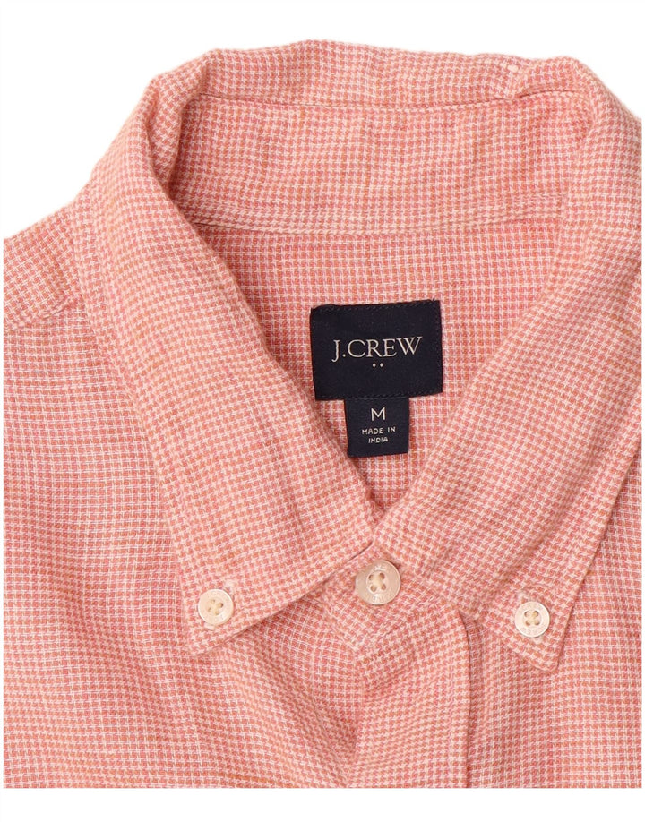 J. CREW Camisa masculina de manga curta rosa médio Houndstooth