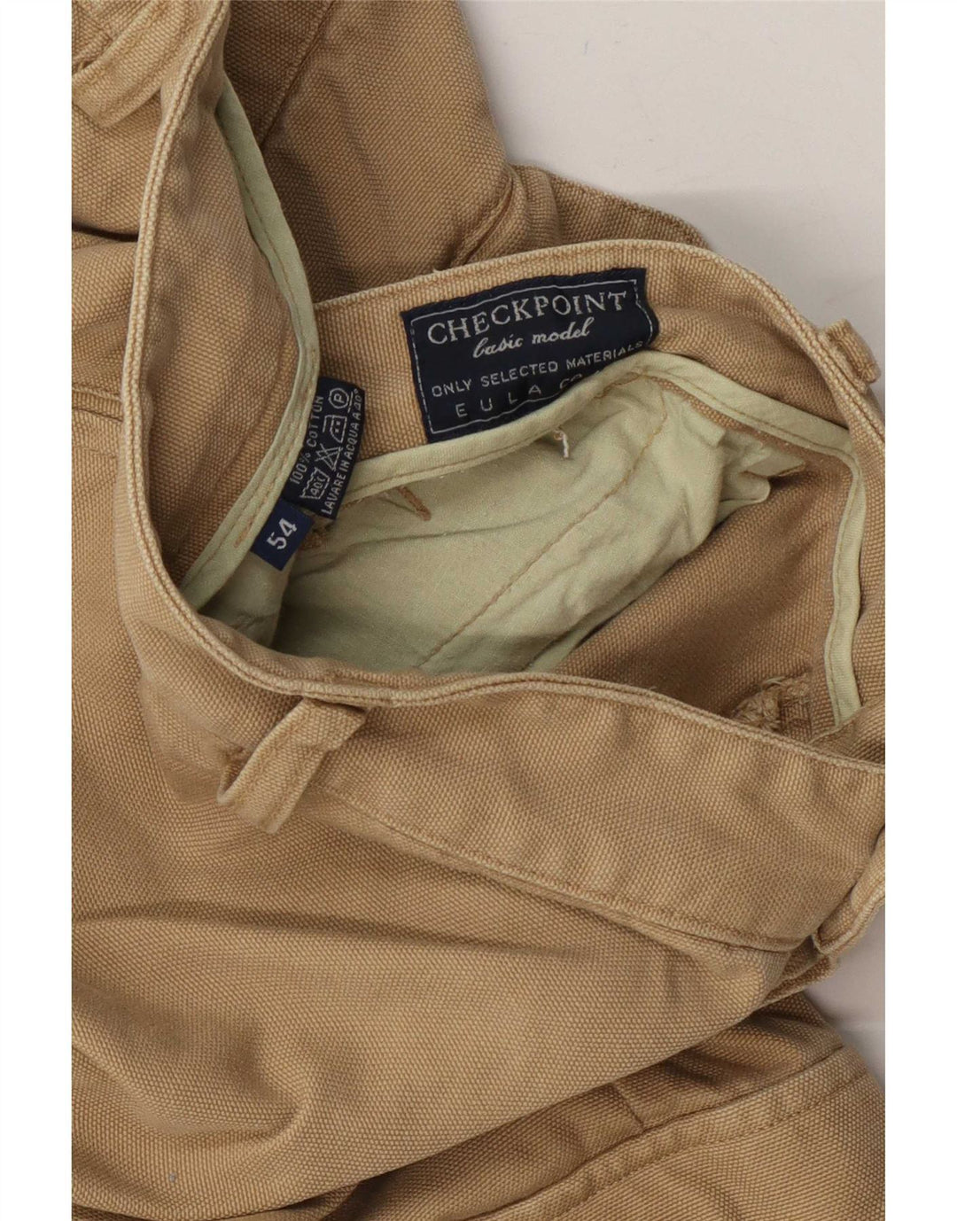 Shorts cargo masculino vintage IT 54 2XL W42 algodão bege