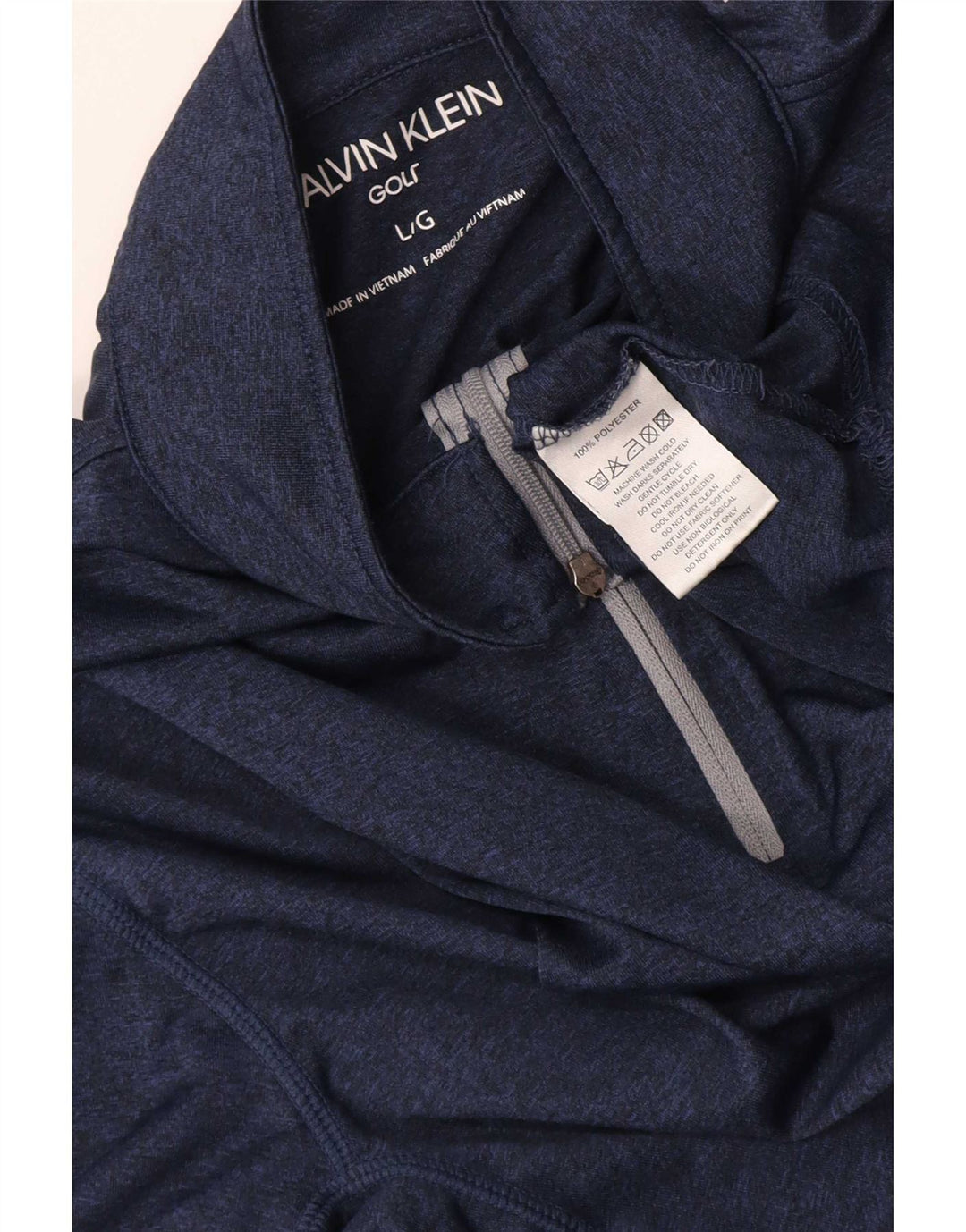Calvin Klein Masculino Golf Zip Neck Pulôver Treino Top Grande Azul Marinho