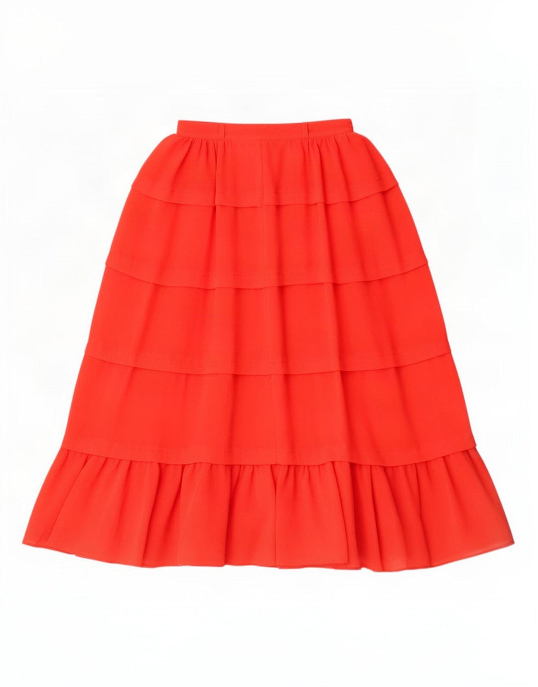 Saia feminina Jean Claude em camadas EU 36 pequena W26 poliéster vermelho