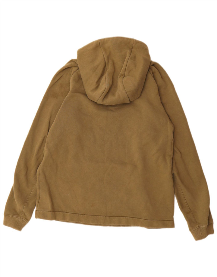 NIKE Mens Zip Neck Hoodie Jumper Médio Algodão Cáqui