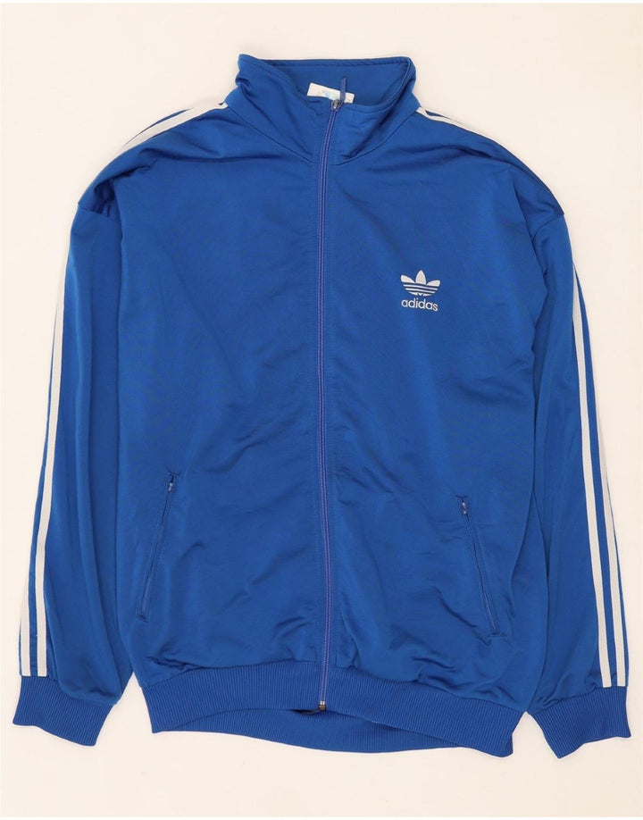 ADIDAS Mens Loose Fit Tracksuit Top Jacket UK 40/42 Médio Azul Poliéster
