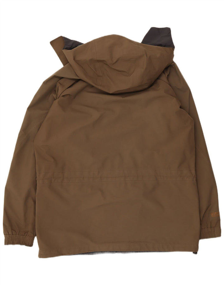 Jaqueta corta-vento masculina Berghaus com capuz Reino Unido 40 grande marrom nylon