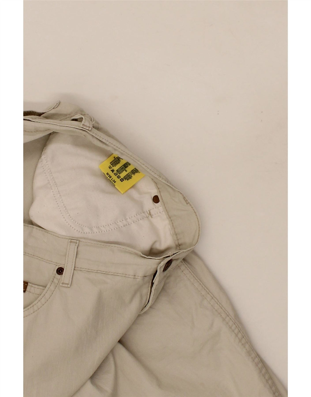 WRANGLER Mens Straight Casual Trousers W38 L31 Beige Cotton Vintage Wrangler and Second-Hand Wrangler from Messina Hembry 