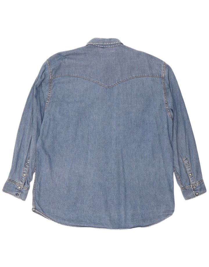Camisa jeans masculina LEE 2XL algodão azul