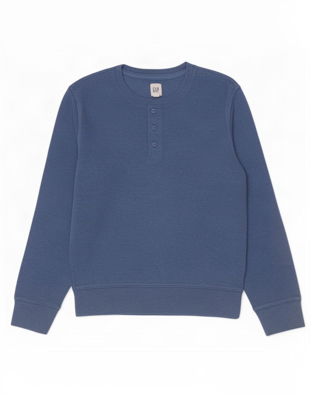 Gap Mens Top Manga Longa Médio Algodão Azul