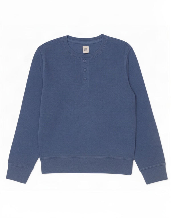 Gap Mens Top Manga Longa Médio Algodão Azul
