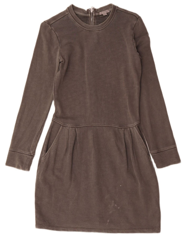 Vestido básico feminino de manga comprida Gap UK 6 XS algodão cinza
