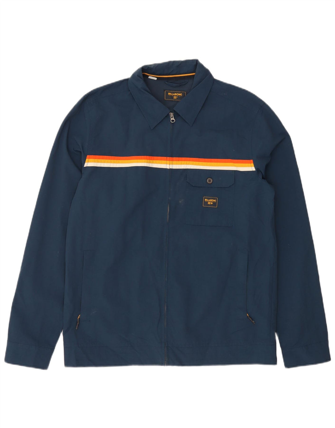 Jaqueta utilitária masculina BILLABONG UK 40 grande poliamida listrada azul marinho