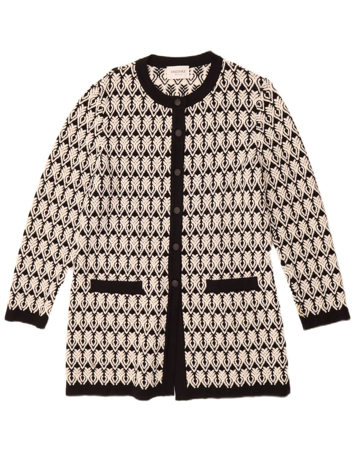 Suéter cardigã feminino STIZZOLI com palangre IT 46 grande branco geométrico