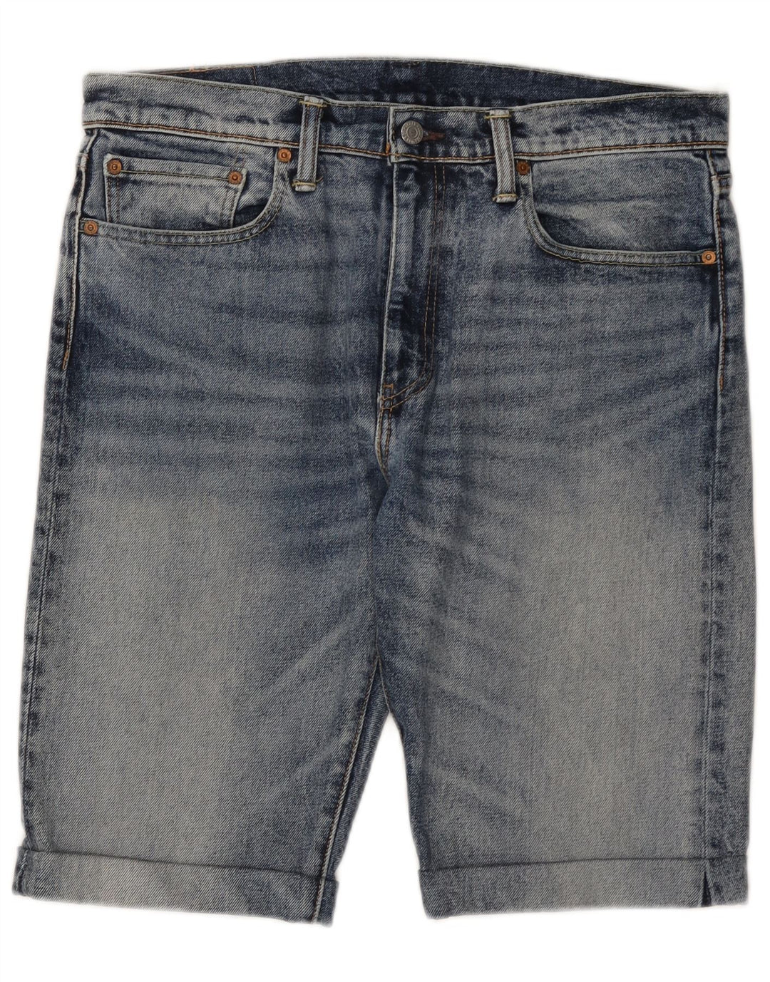 Shorts jeans masculino 502 da Levi's W34 grande azul algodão