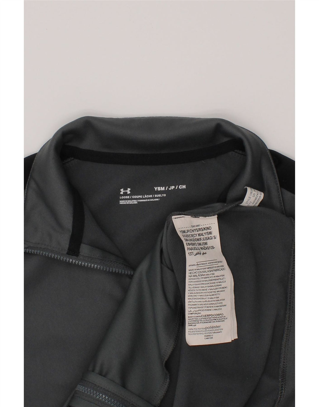 Jaqueta de treino para meninos UNDER ARMOUR 7-8 anos pequeno bloco cinza