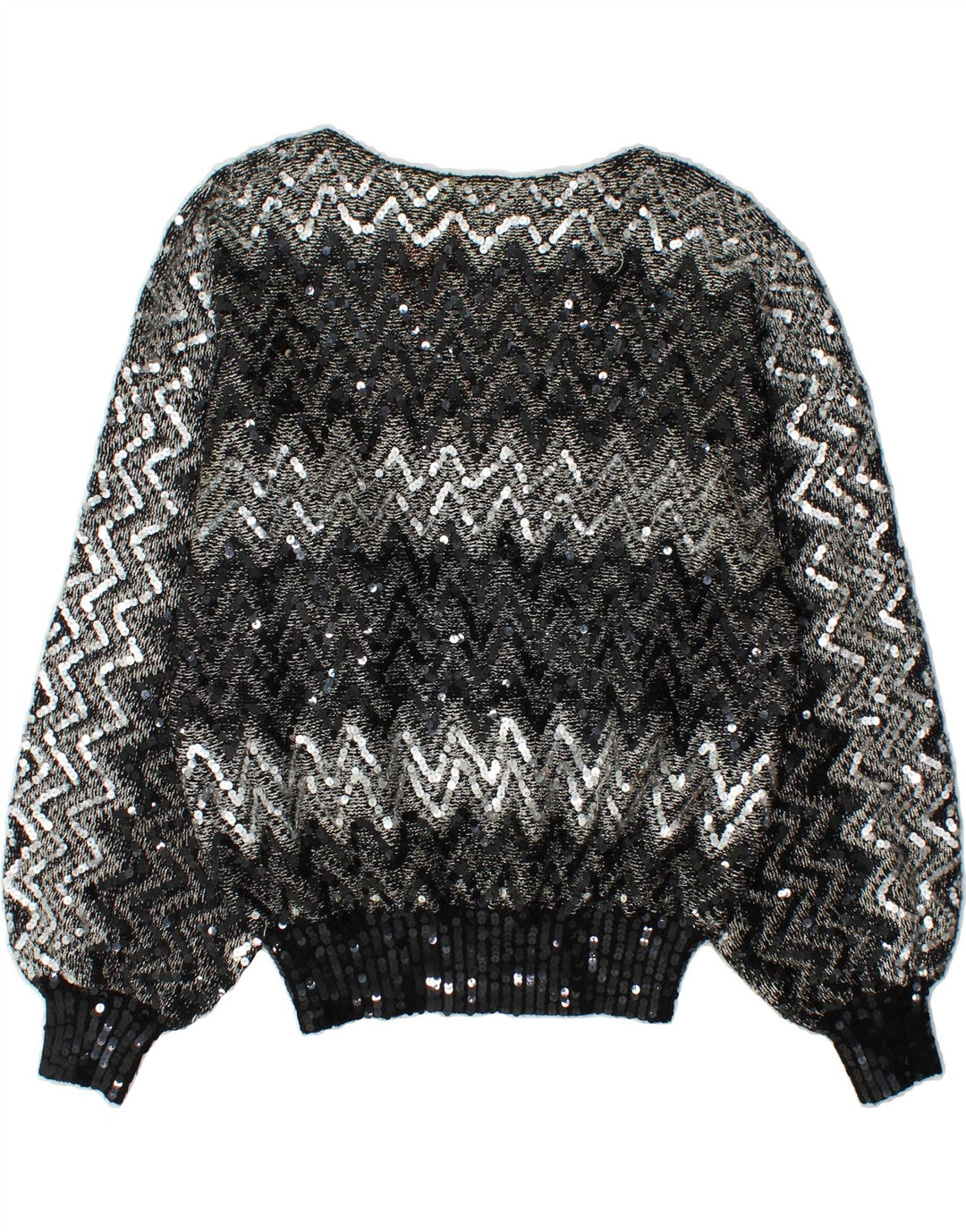 C&A Womens Boat Neck Jumper Sweater EU 48 2XL Silver Chevron Acrylic Vintage C&A and Second-Hand C&A from Messina Hembry 
