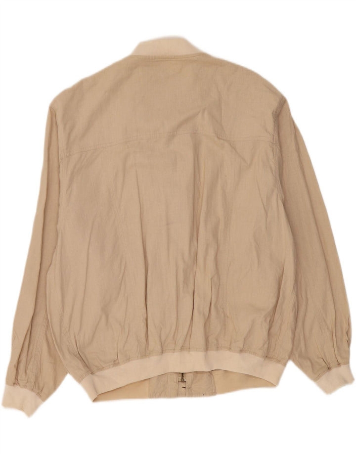 Jaqueta bomber masculina St John's Bay UK 40 grande linho bege
