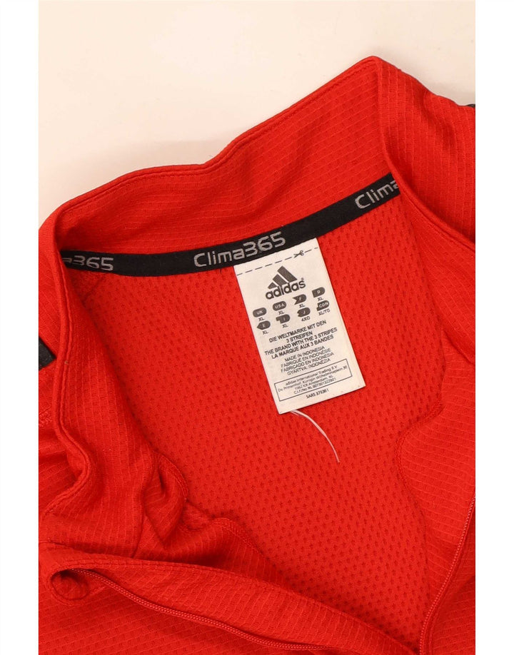 Adidas Mens Clima 365 Zip Neck Pullover Treino Top XL Vermelho Poliéster