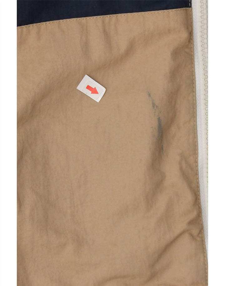 Jaqueta de chuva masculina com capuz Jack Wills UK 40 grande bloco colorido multicolorido