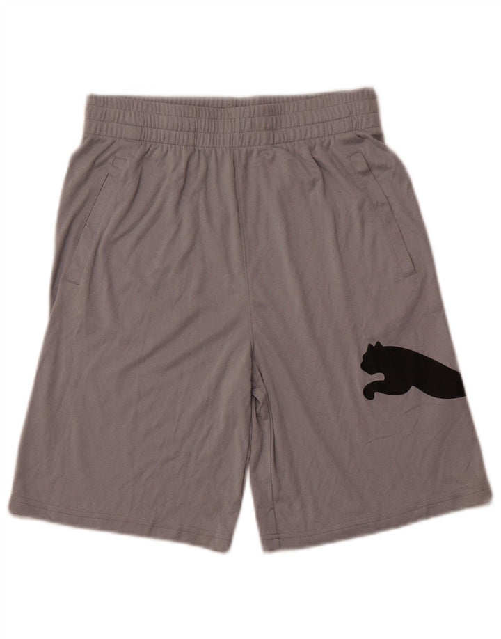 Shorts esportivos gráficos PUMA para meninos 13-14 anos XL cinza