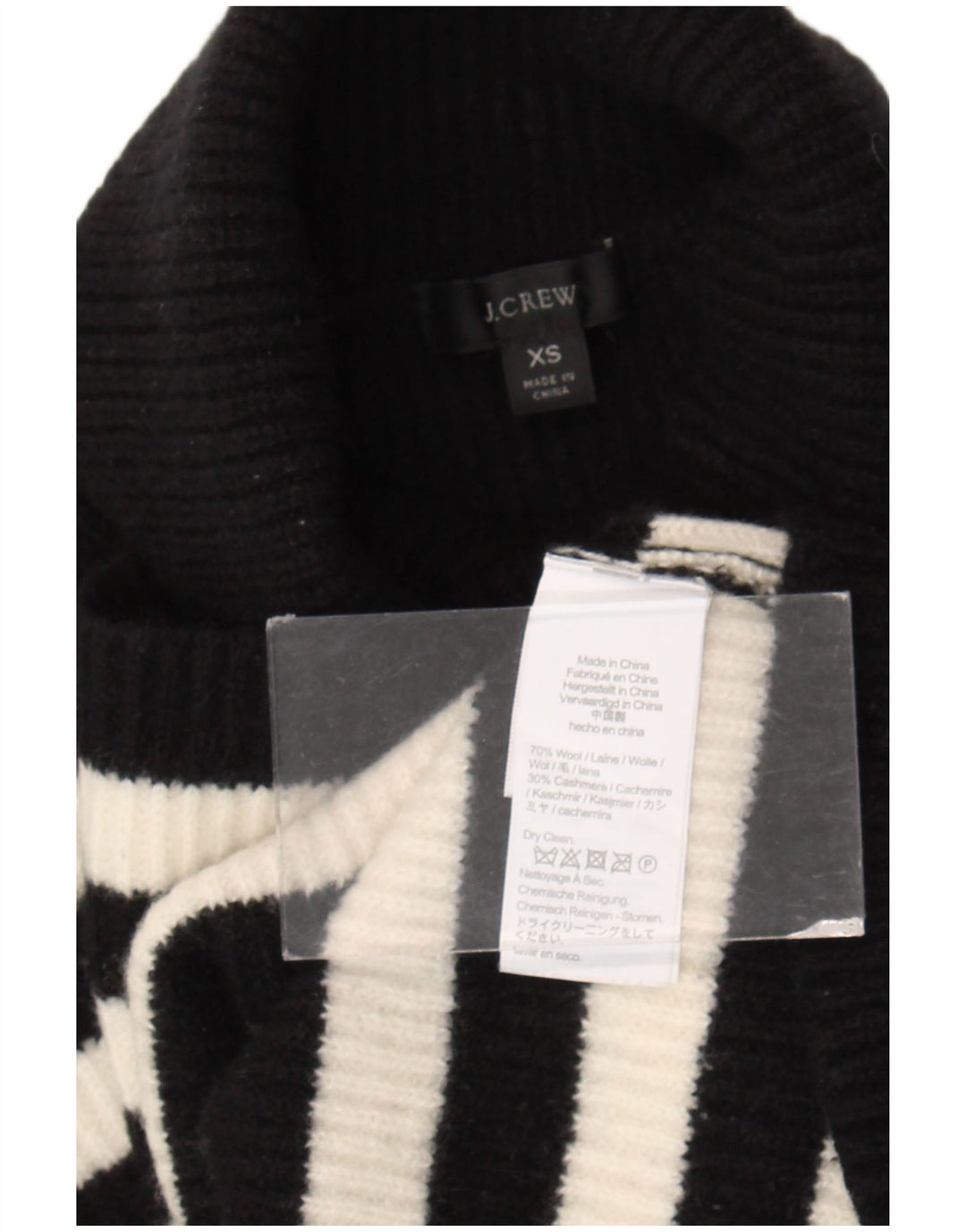 J. CREW Suéter feminino oversized com gola redonda e gola redonda Reino Unido 6 XS preto