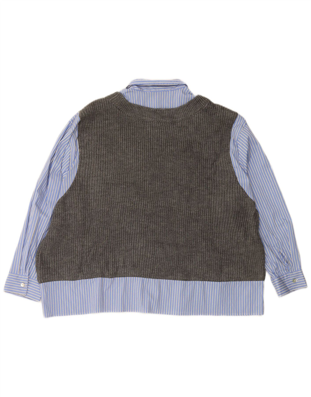 Camisa feminina oversized de malha ZARA UK 6 XS listrada azul