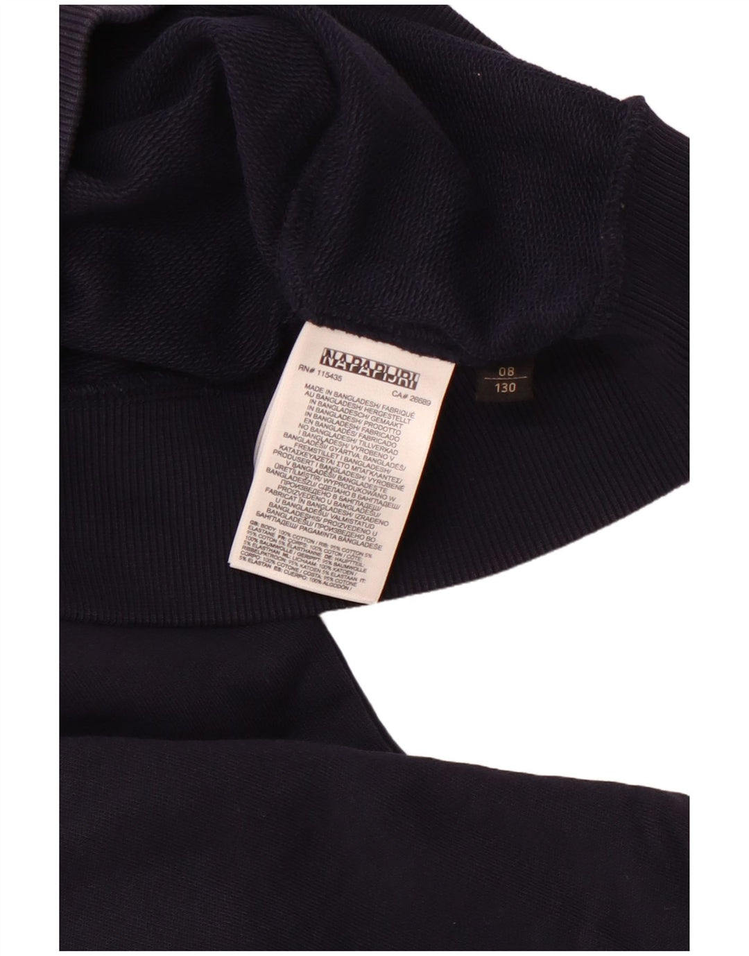 NAPAPIJRI Suéter gráfico com capuz para meninos 7-8 anos algodão azul marinho