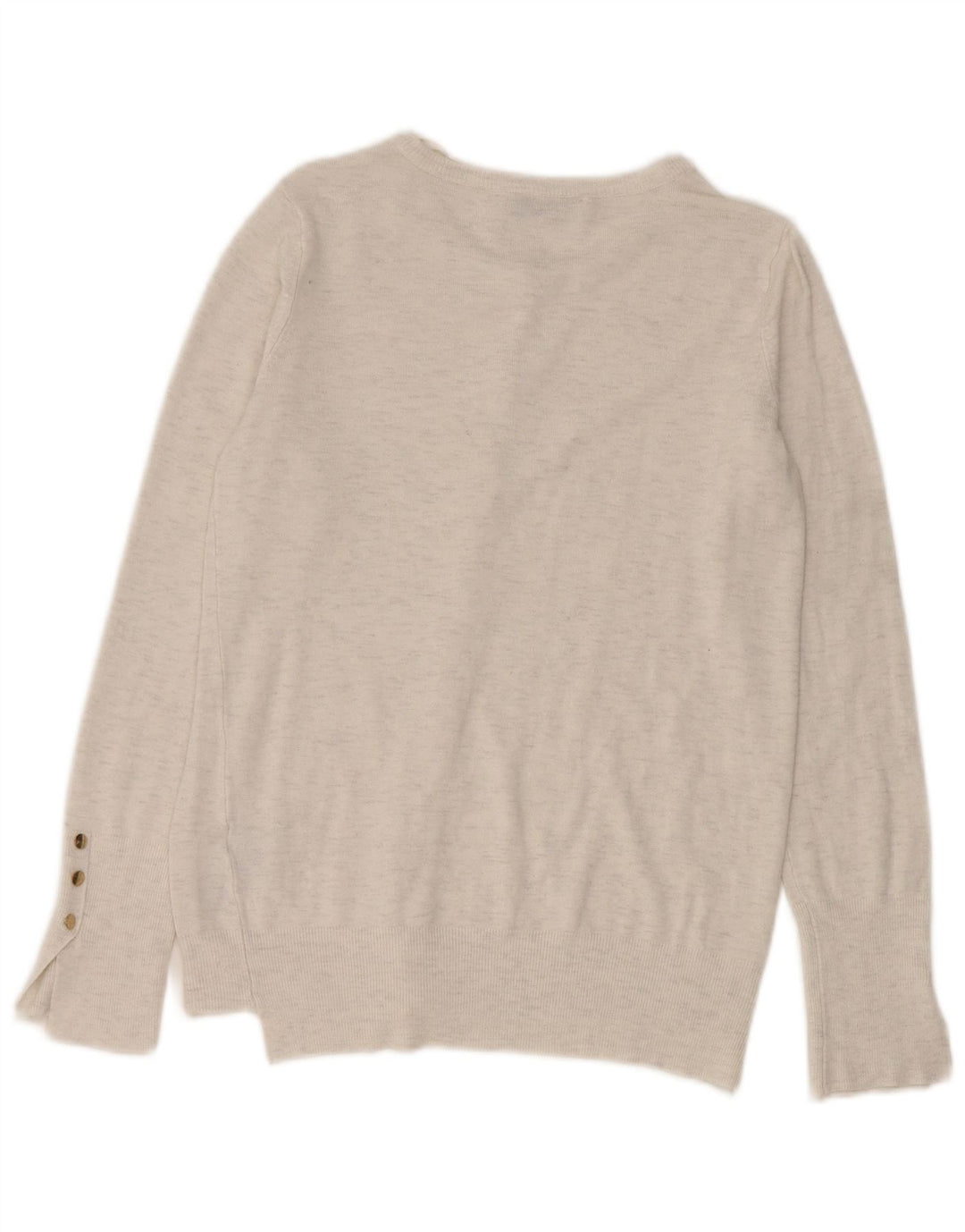Suéter cardigã feminino Zara Reino Unido 12 viscose manchada cinza médio