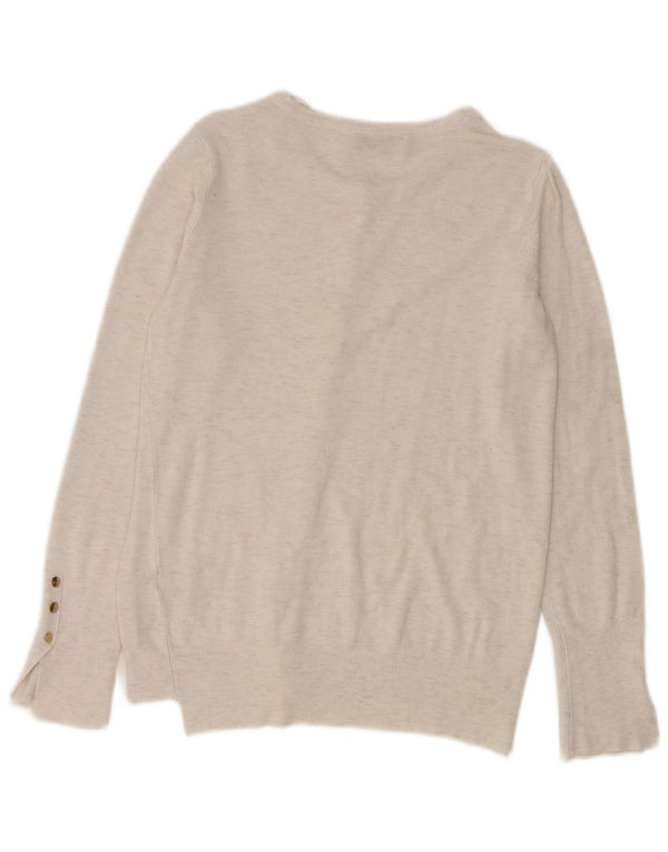 Suéter cardigã feminino Zara Reino Unido 12 viscose manchada cinza médio