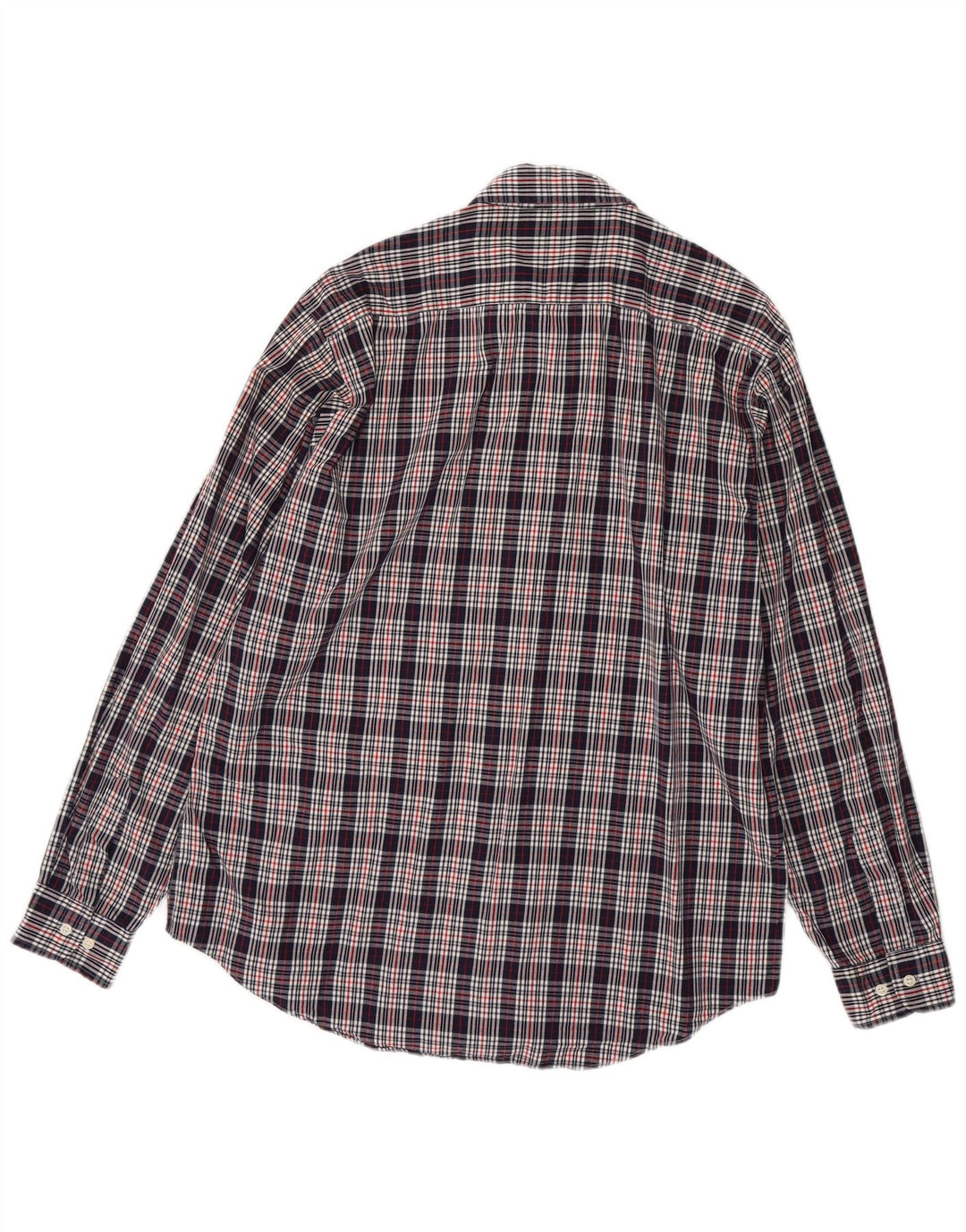 Camisa masculina Balloon tamanho 43 17 XL azul marinho xadrez algodão